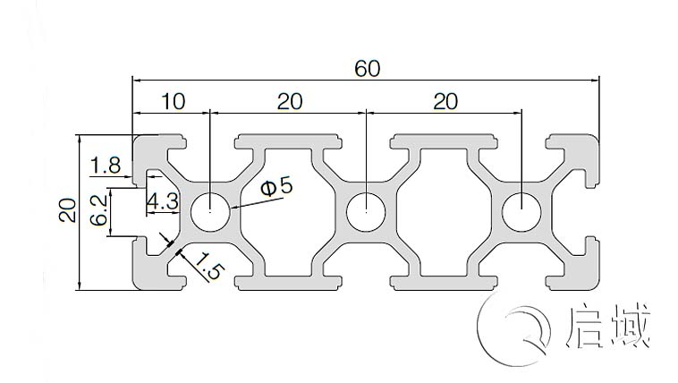 QY-6-2060鋁型材圖紙